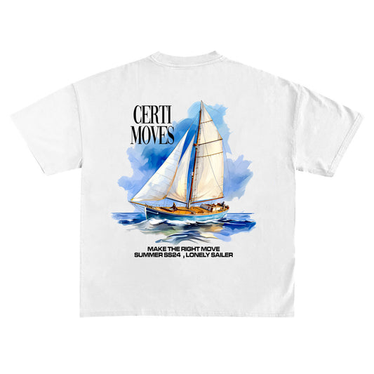 Lonely Sailor Oversized White T-Shirt