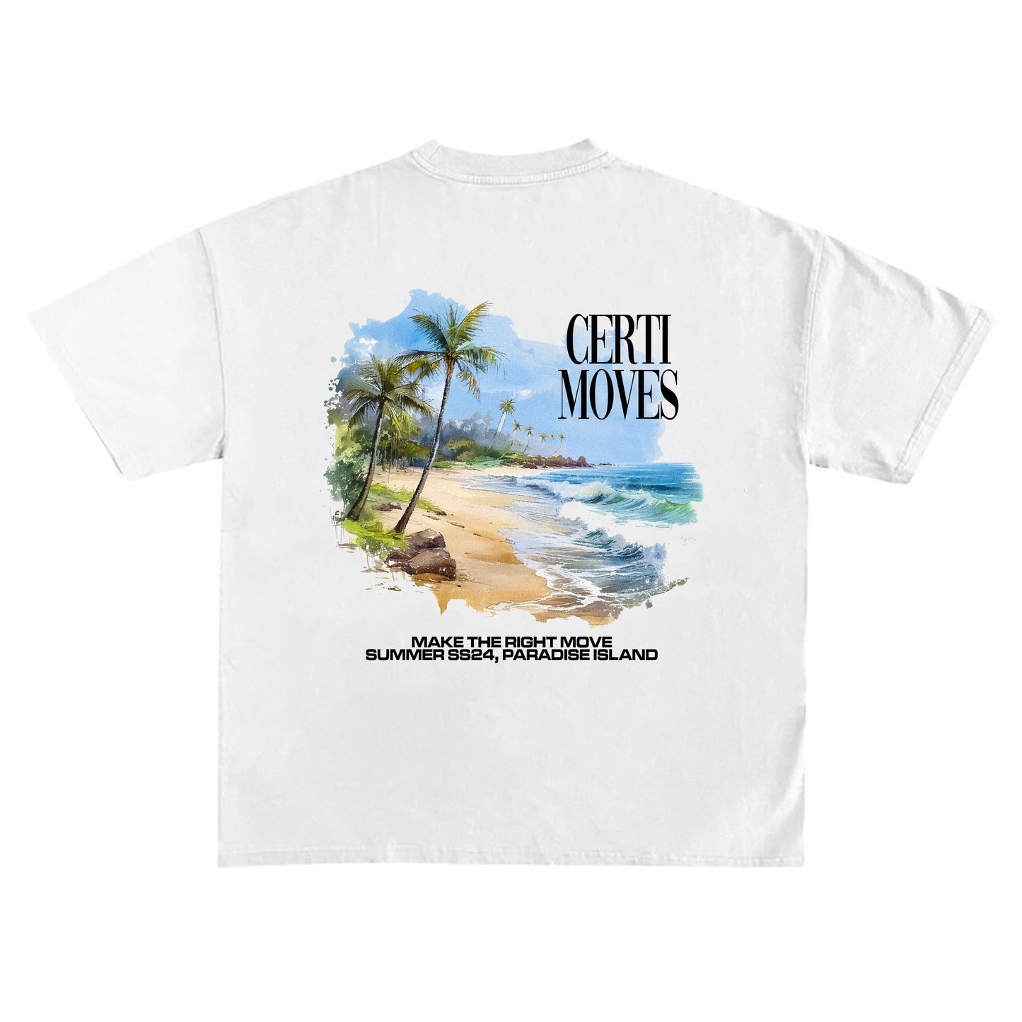 Paradise Island Oversized White Tshirt